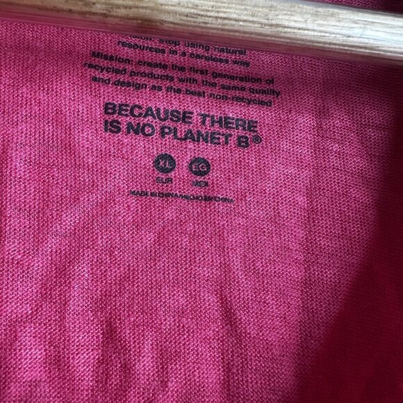 Ecoalf Shirt Womens XL Pink 100% Linen Sustainable Short Sleeve Polo Top - Picture 7 of 12